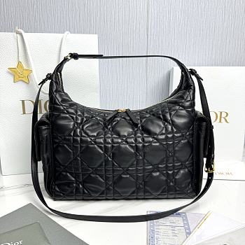 Dior Large D-Dream Bag Black Macrocannage Lambskin - 38x24x15cm