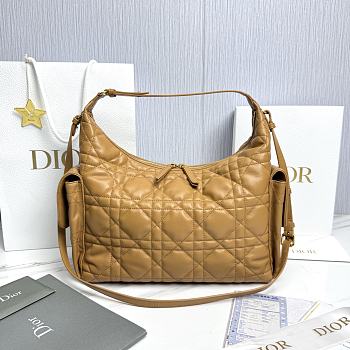 Dior Large D-Dream Bag Brown Macrocannage Lambskin - 38x24x15cm
