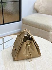 Chanel 25 Handbag Small Grained Calfskin Gold Tone Metal Dark Beige - 30x26x14cm - 2
