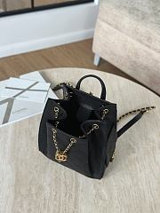 Chanel 25 Medium Backpack Grained Calfskin & Gold Tone Metal Black - 23x23x14cm - 3