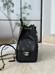 Chanel 25 Medium Backpack Grained Calfskin & Gold Tone Metal Black - 23x23x14cm - 4
