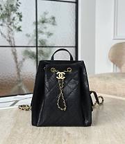 Chanel 25 Medium Backpack Grained Calfskin & Gold Tone Metal Black - 23x23x14cm - 1