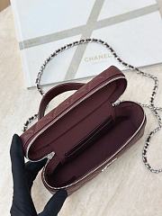 Chanel Vanity with Chain Shiny Grained Calfskin Strass & Silver Tone Metal Burgundy - 17x19.5x5cm - 4