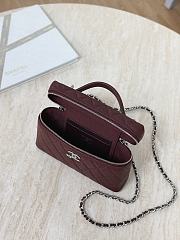 Chanel Vanity with Chain Shiny Grained Calfskin Strass & Silver Tone Metal Burgundy - 17x19.5x5cm - 5
