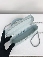 Chanel Vanity with Chain Shiny Grained Calfskin Strass & Silver Tone Metal Light Blue - 17x19.5x5cm - 6