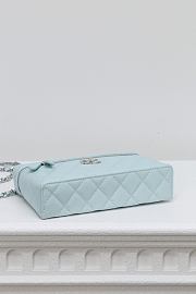 Chanel Vanity with Chain Shiny Grained Calfskin Strass & Silver Tone Metal Light Blue - 17x19.5x5cm - 5