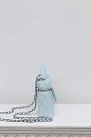 Chanel Vanity with Chain Shiny Grained Calfskin Strass & Silver Tone Metal Light Blue - 17x19.5x5cm - 2