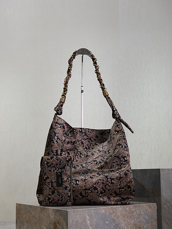 YSL Amalia In Silk Twill Navy Multicolor - 50x42x1cm