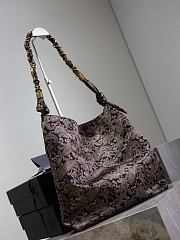 YSL Amalia In Silk Twill Navy Multicolor - 50x42x1cm - 4