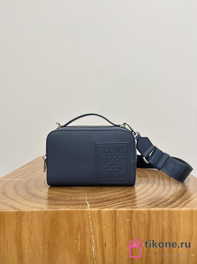 Loewe Mini Camera Crossbody Bag In Satin Calfskin Indigo Dye - 18x13x8.5cm - 1