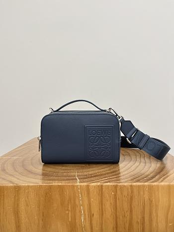 Loewe Mini Camera Crossbody Bag In Satin Calfskin Indigo Dye - 18x13x8.5cm