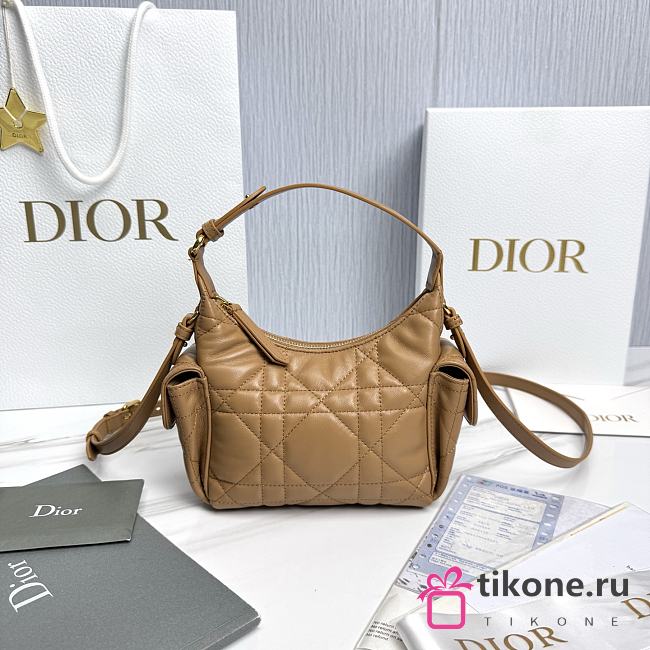 Dior D-Dream Mini Brown Macrocannage Lambskin - 21x14x10cm - 1