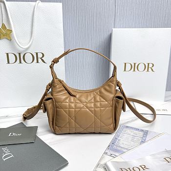 Dior D-Dream Mini Brown Macrocannage Lambskin - 21x14x10cm