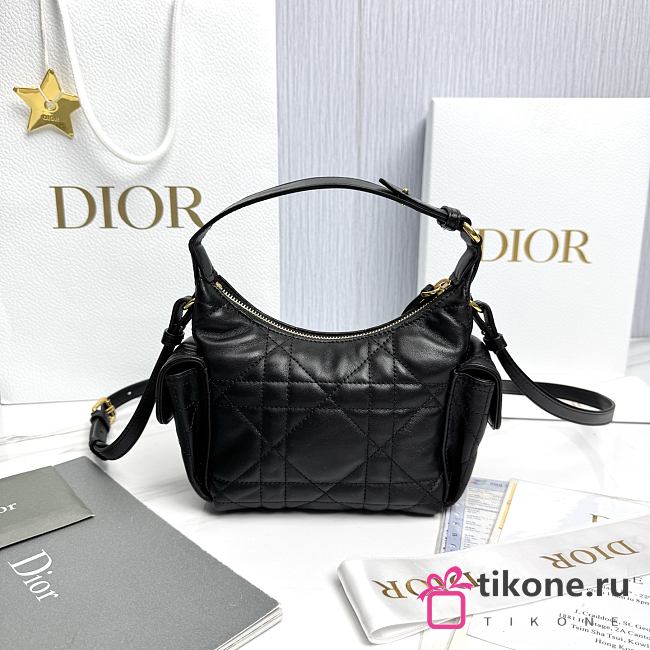 Dior D-Dream Mini Black Macrocannage Lambskin - 21x14x10cm - 1