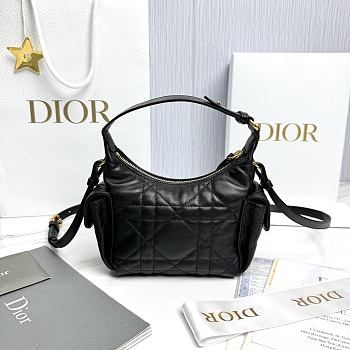 Dior D-Dream Mini Black Macrocannage Lambskin - 21x14x10cm