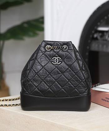 Chanel Gabrielle Backpack Black - 23x22.5x10.5cm