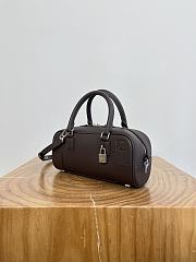 Loewe Amazona 23 Cropped Bag in Shiny Calfskin Dark Brown - 23x11x10cm - 5