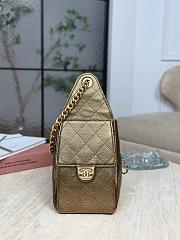 Chanel 25 Small Handbag Metallic Grained Calfskin & Gold Metal Dark Gold - 30x26x14cm - 3