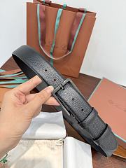 Loro Piana Alsavel Belt Calfskin Black 3.5cm - 5