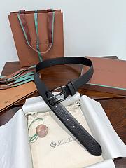 Loro Piana Alsavel Belt Calfskin Black 3.5cm - 6