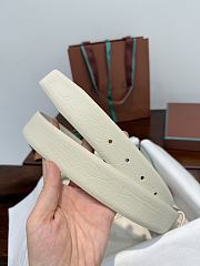 Loro Piana Alsavel Belt Calfskin White 3.5cm - 3