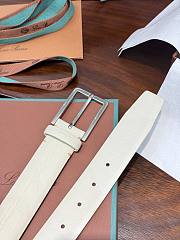 Loro Piana Alsavel Belt Calfskin White 3.5cm - 5