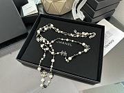 Chanel Gold CC Black Ruffle Pearl Long Necklace - 6