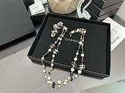 Chanel Gold CC Black Ruffle Pearl Long Necklace - 3