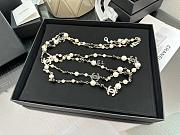 Chanel Gold CC Black Ruffle Pearl Long Necklace - 4