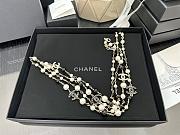 Chanel Gold CC Black Ruffle Pearl Long Necklace - 2