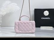 Chanel Mini Flap Top Handle Light Pink Lambskin Light Gold Hardware - 12x20x6.5cm - 4