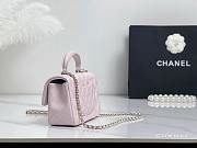 Chanel Mini Flap Top Handle Light Pink Lambskin Light Gold Hardware - 12x20x6.5cm - 3