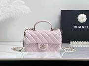 Chanel Mini Flap Top Handle Light Pink Lambskin Light Gold Hardware - 12x20x6.5cm - 2