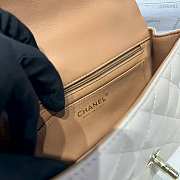 Chanel Mini Flap Top Handle Beige - Light Brown Lambskin Light Gold Hardware - 12x20x6.5cm - 2