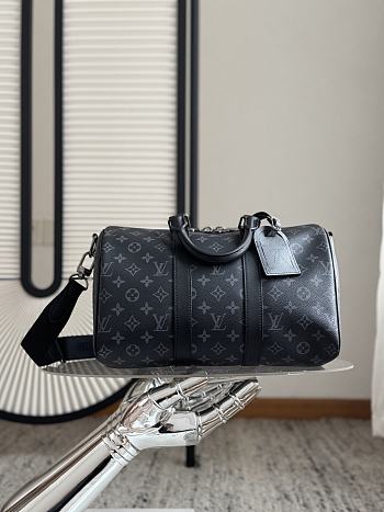 LV Keepall Bandouliere 35 Monogram Eclipse Canvas M46655 - 34x21x16cm
