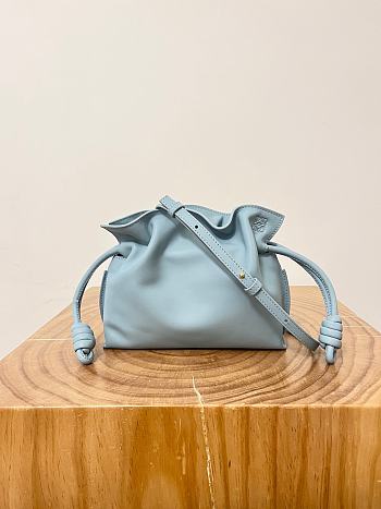 Loewe Mini Flamenco Clutch In Nappa Calfskin Light Blue - 23.9x18x9cm