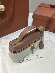 Loro Piana Extra Bag L23 Cotton Linen Caramel - 23x12x7cm - 3