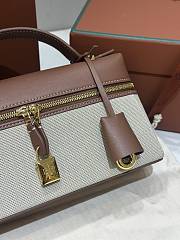 Loro Piana Extra Bag L23 Cotton Linen Caramel - 23x12x7cm - 2
