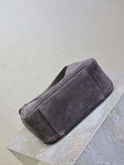 YSL Le 5 A 7 Supple Small Suede Shoulder Bag In Gray - 23×22×8.5cm - 2