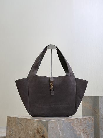 YSL Le 5 A 7 Bea In Suede Leather Gray - 50x28x18cm