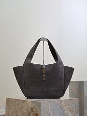 YSL Le 5 A 7 Bea In Suede Leather Gray - 50x28x18cm - 2
