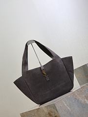YSL Le 5 A 7 Bea In Suede Leather Gray - 50x28x18cm - 5