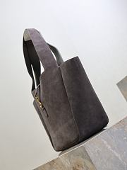 YSL Le 5 A 7 Bea In Suede Leather Gray - 50x28x18cm - 6