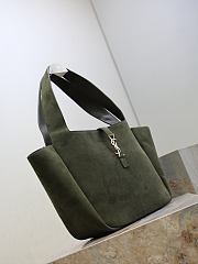 YSL Le 5 A 7 Bea In Suede Leather Green - 50x28x18cm - 4