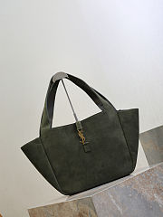YSL Le 5 A 7 Bea In Suede Leather Green - 50x28x18cm - 5