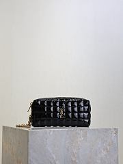 YSL Cassandre Matelasse Carre Pouch On Chain In Patent Black - 18.5×8.5×4cm - 1