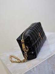 YSL Cassandre Matelasse Carre Pouch On Chain In Patent Black - 18.5×8.5×4cm - 4