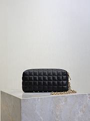 YSL Cassandre Matelasse Carre Pouch On Chain In Lamskin Black - 18.5×8.5×4cm - 6
