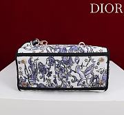 Dior Lucky Small Lady D-Lite Bag White and Blue Dior Night of Dreams Embroidery - 20x18x8cm - 4