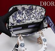 Dior Lucky Small Lady D-Lite Bag White and Blue Dior Night of Dreams Embroidery - 20x18x8cm - 2